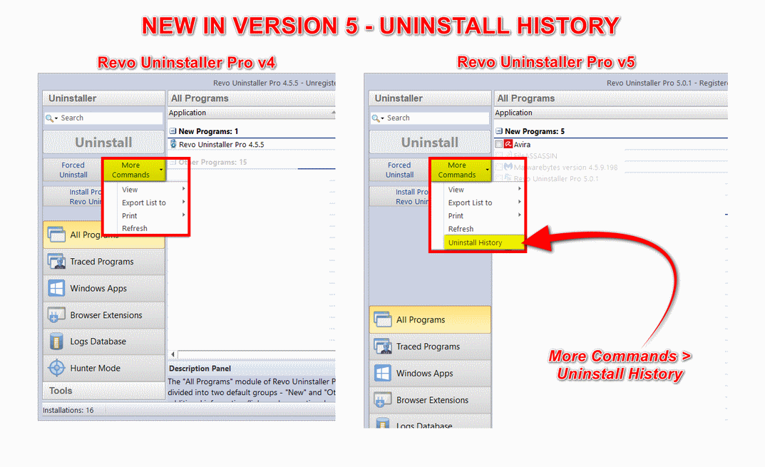 Animation: using Uninstall History in Revo Uninstaller