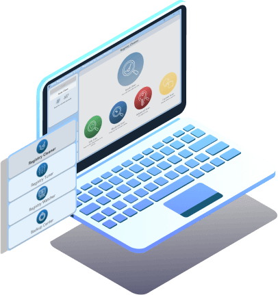 Illustration: laptop screen showing Registry Cleaner scan options